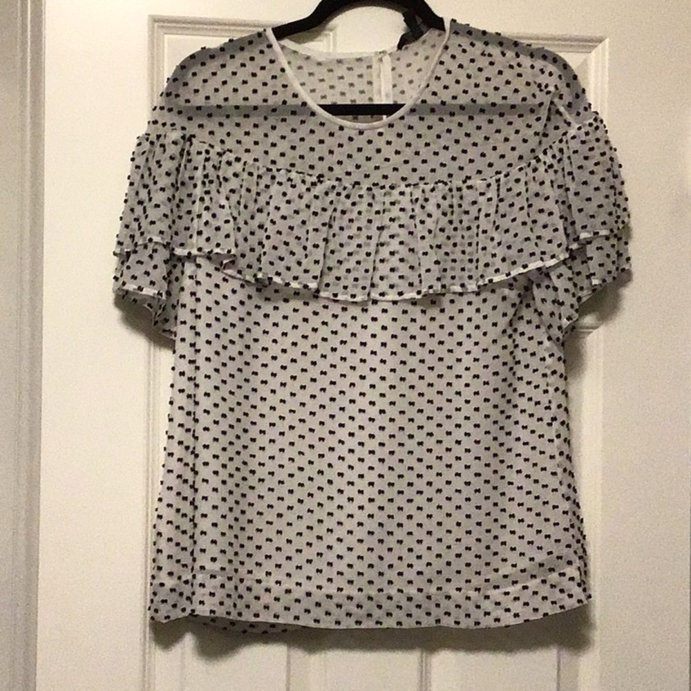 Jcrew Black and white shortsleeved blouse